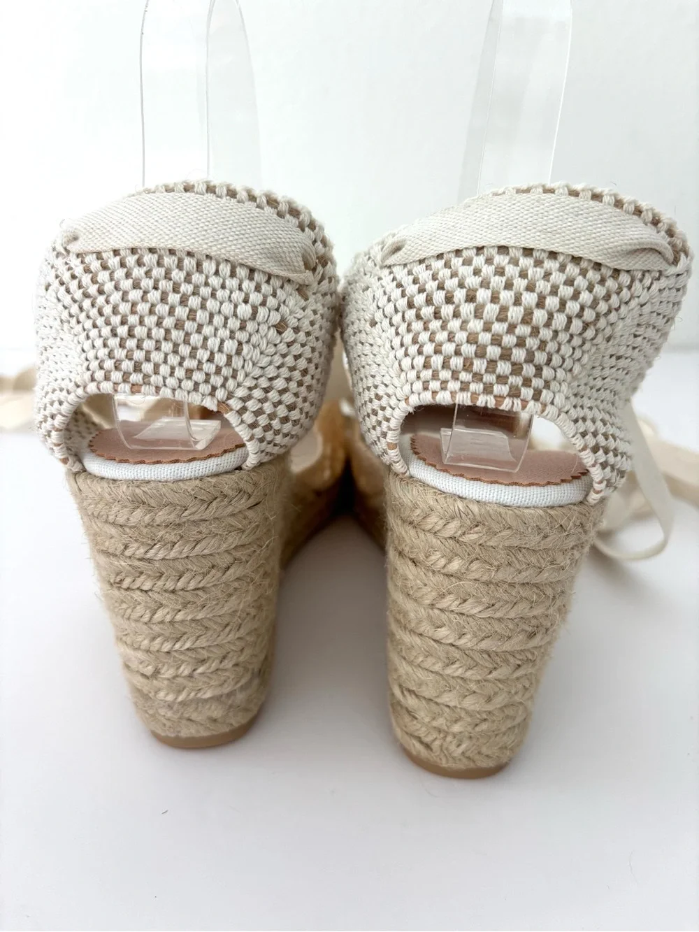 J.Crew Crochet Lace-Up Espadrille Wedges NWT Ivory Cottagecore Size 8